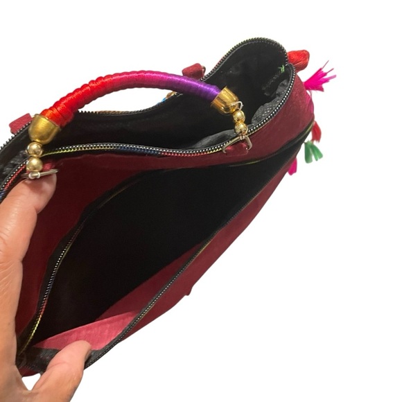 Taweengam Crossbody Goodhan Crochet Pouch Cloth Handbag Bohemian Embroidered - Picture 9 of 11